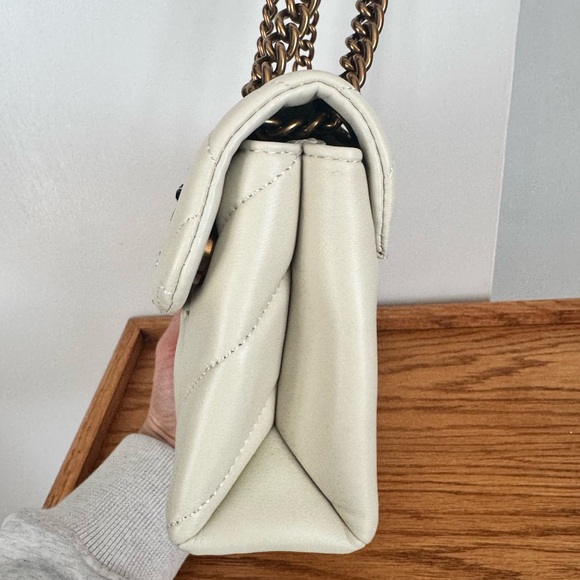 Kurt Geiger Kensington Cream Quilted Eye Shoulder Bag - Picture 3 of 8